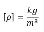 Sűrűség SI mértékegység